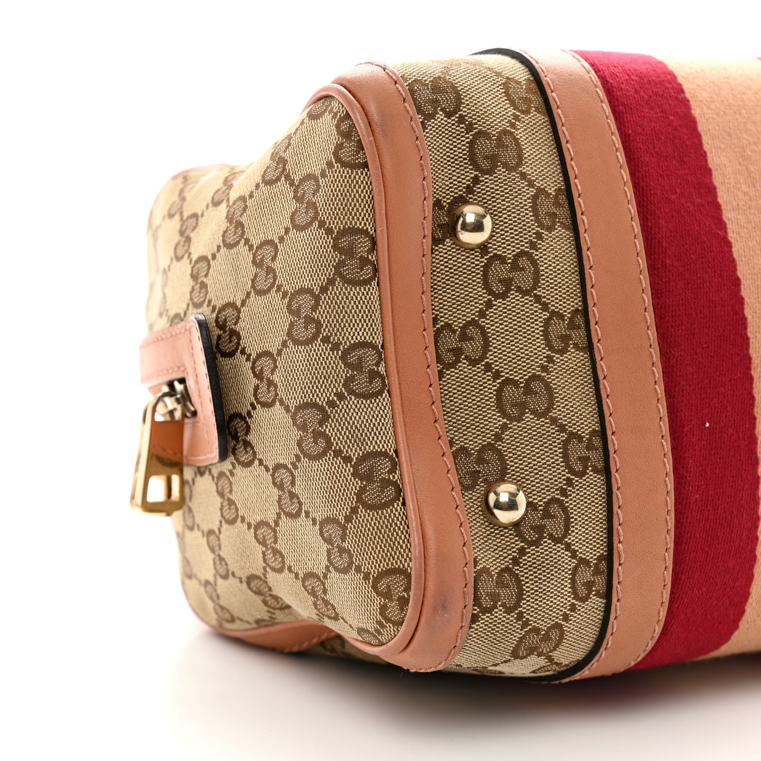 Gucci Monogram Vintage Web Small Boston Beige 9 of 11