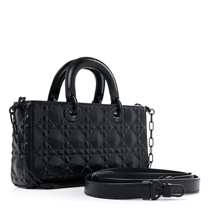 Christian Dior Calfskin Cannage Diamond Medium Lady D-Joy Black 3 of 12