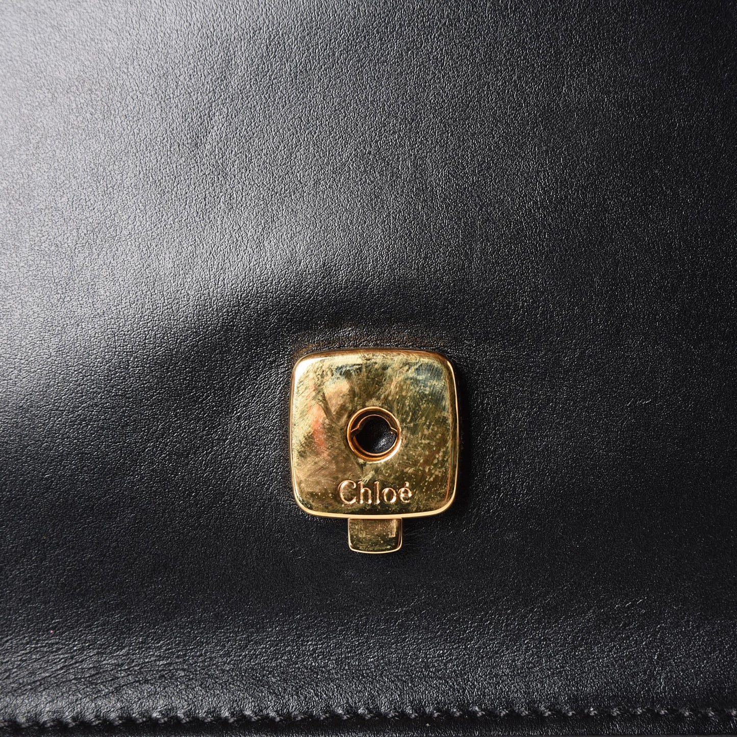 Calfskin Suede C Clutch With Chain Black