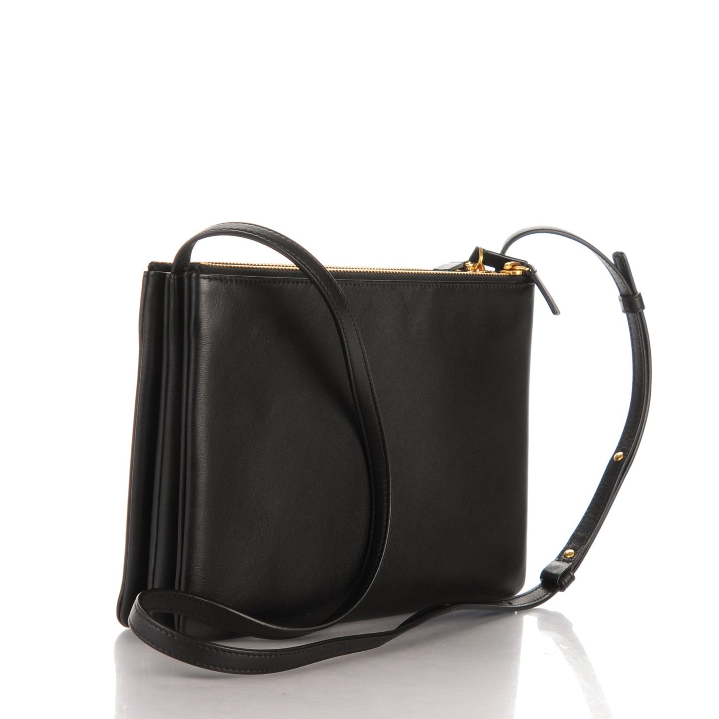 Lambskin Large Trio Crossbody Bag Black