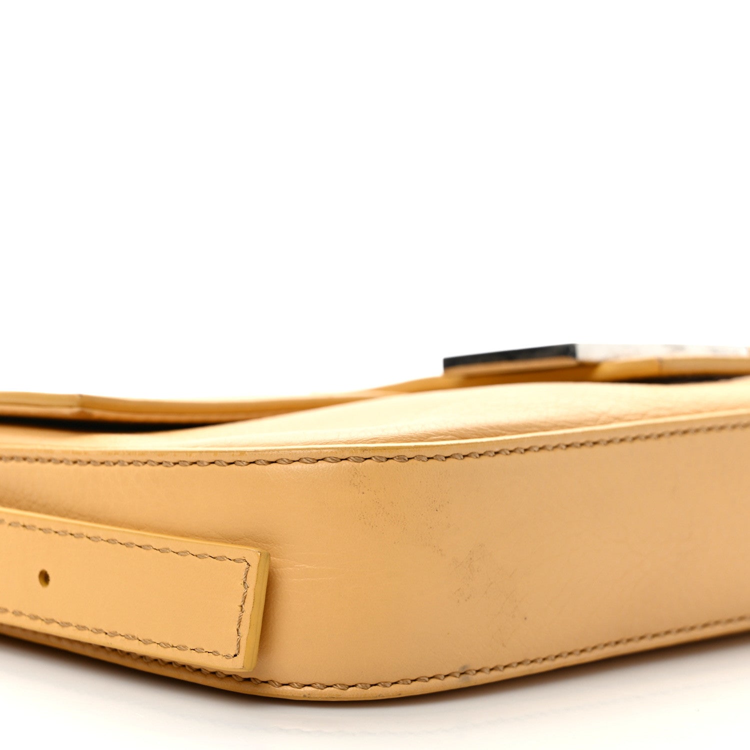 Fendi Vitello Enamel Interchangeable Strap Baguette Giallo Alchemy 9 of 12