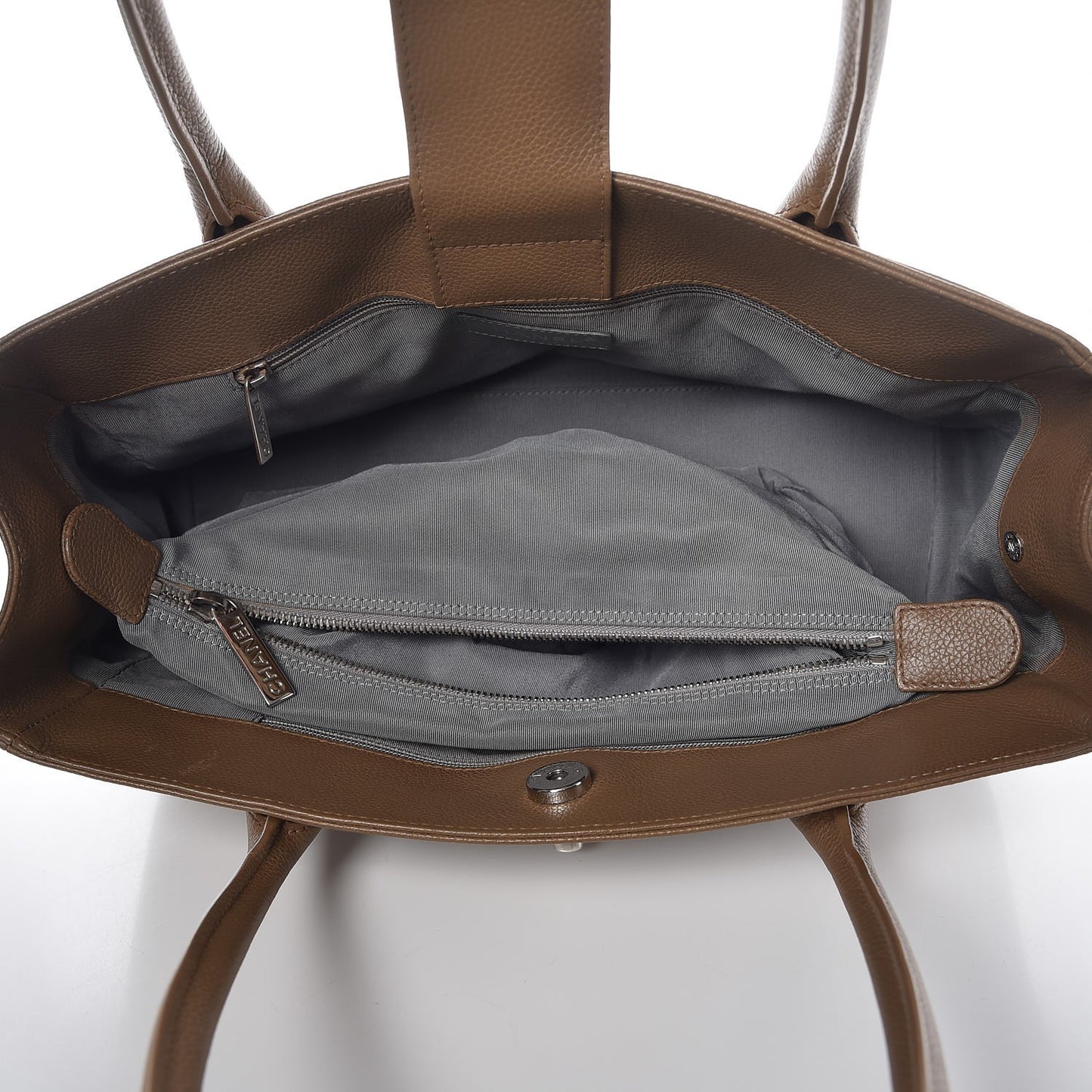 Calfskin Small Cerf Shopper Tote Brown