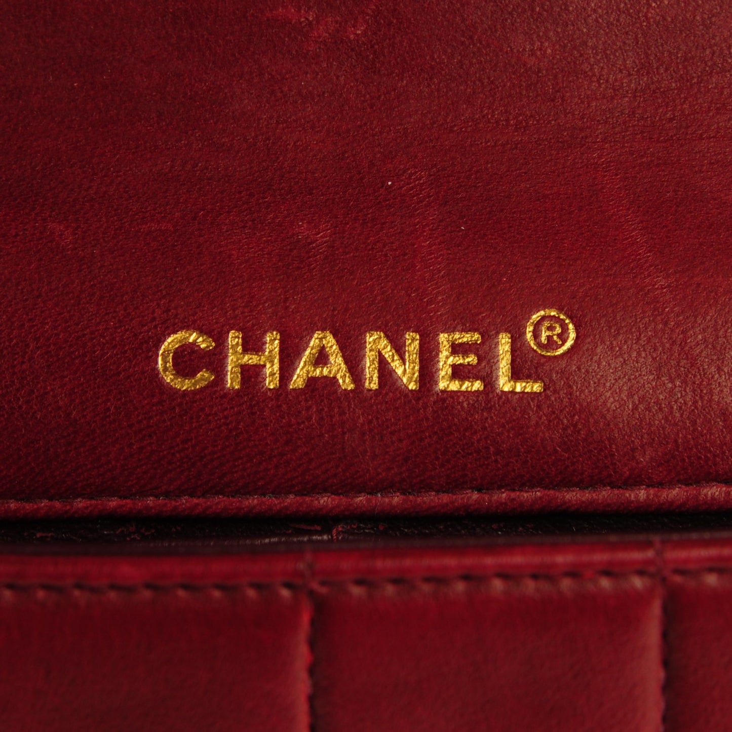 Lambskin Quilted East West Chocolate Bar Flap Red