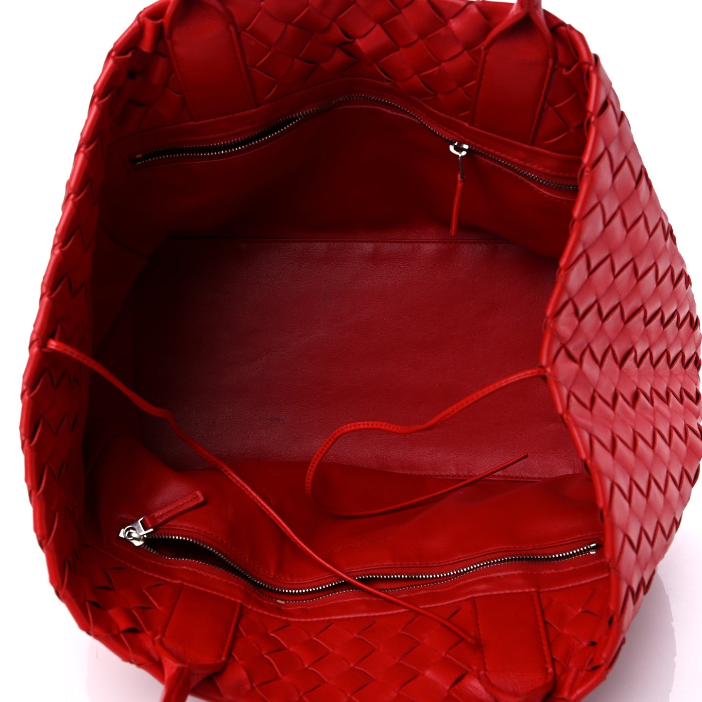 Nappa Intrecciato Tote Bag Red
