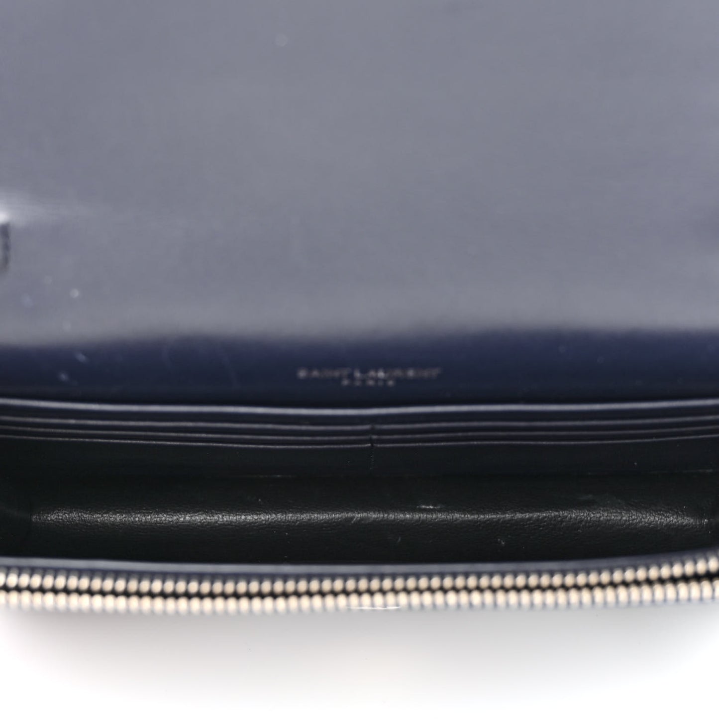 Calfskin Crocodile Embossed Kate Monogram Tassel Chain Wallet Deep Marine