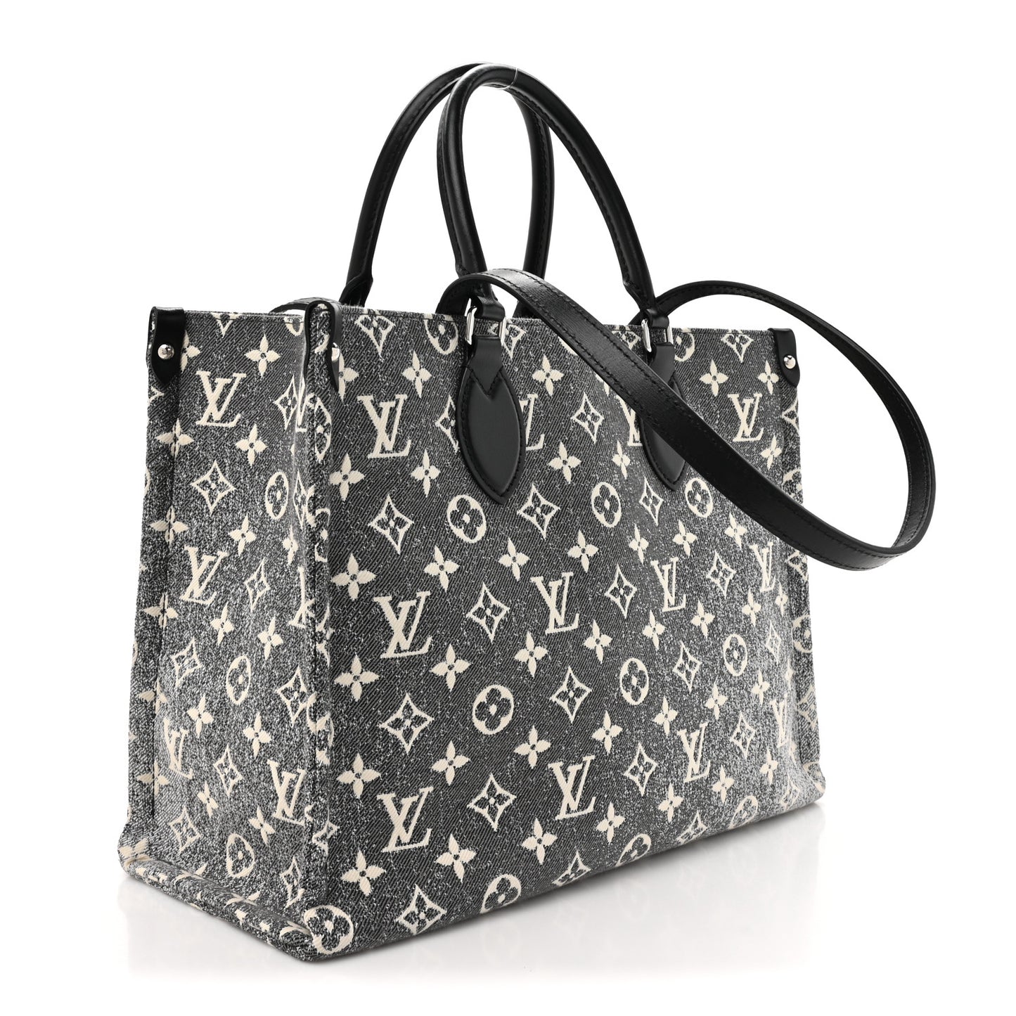 Monogram Jacquard Denim Onthego MM Black
