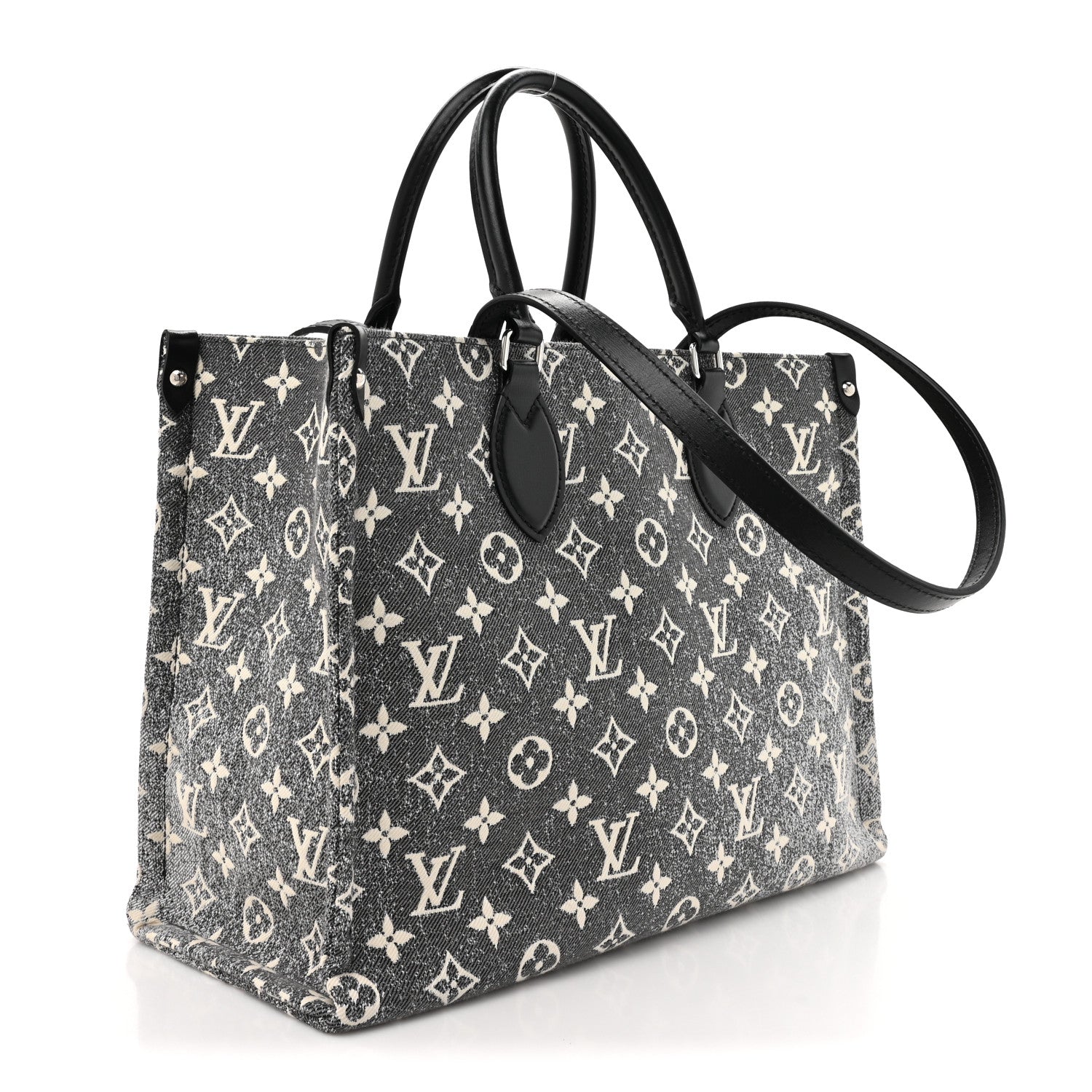 Louis Vuitton Monogram Jacquard Denim Onthego MM Black 3 of 10