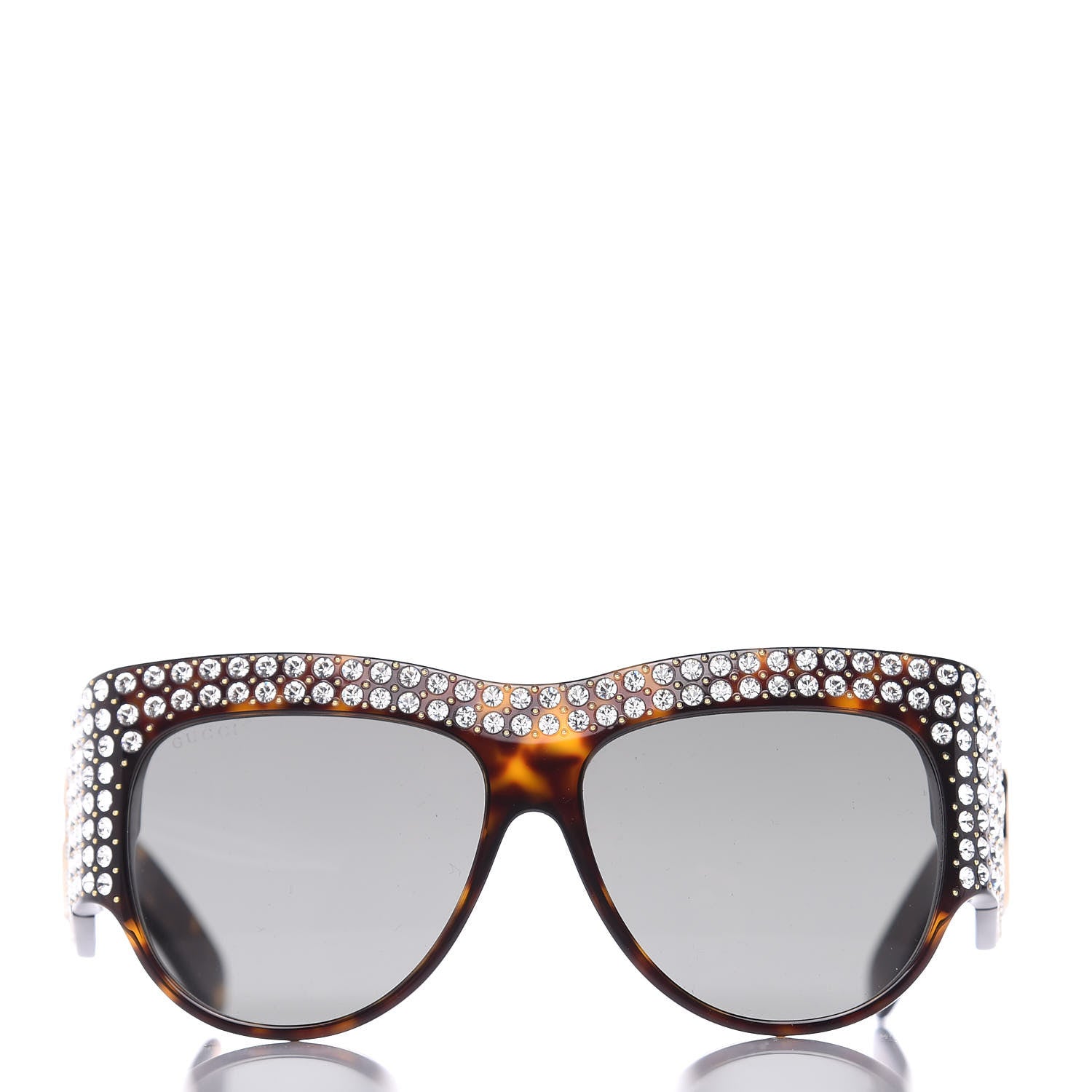 Gucci Acetate Crystal Oversize Hollywood Forever Sunglasses GG0144S Tortoiseshell 2 of 10
