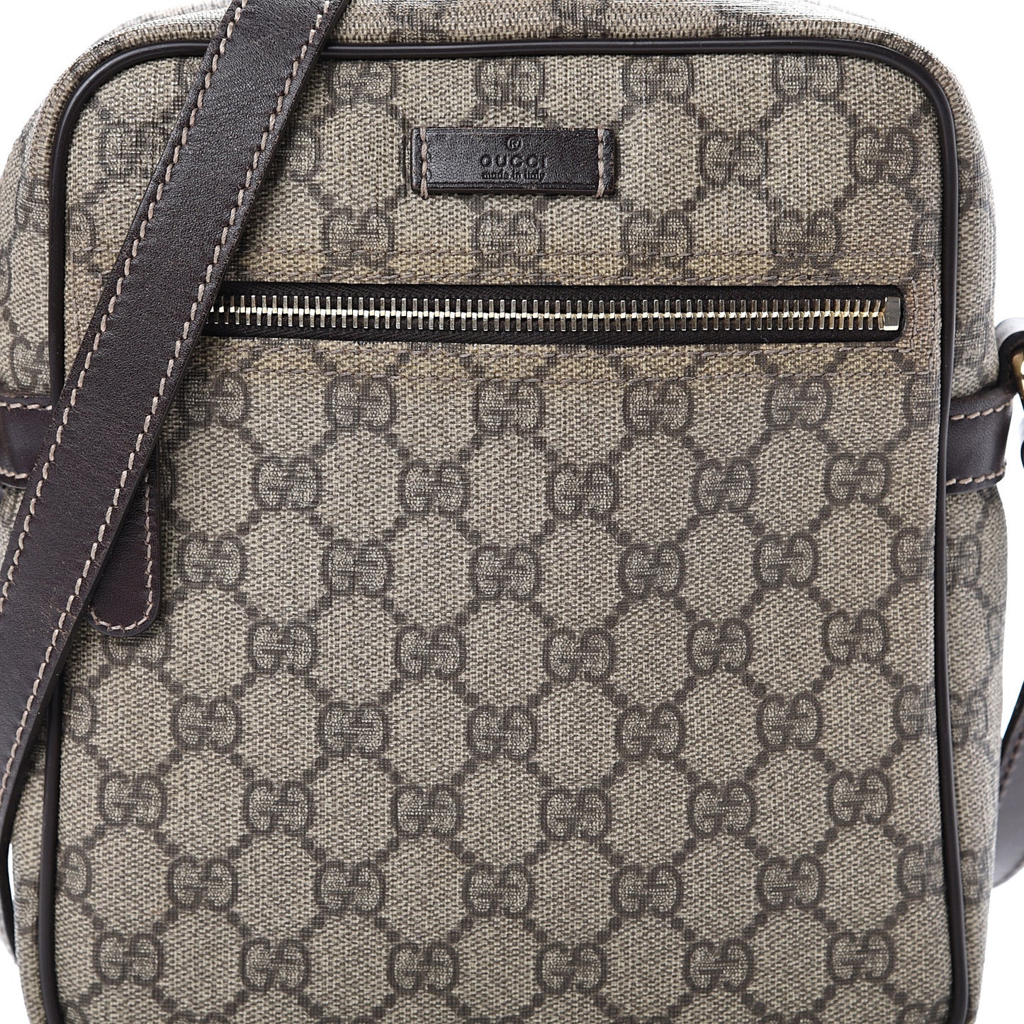 GG Plus Monogram Messenger Bag Dark Brown