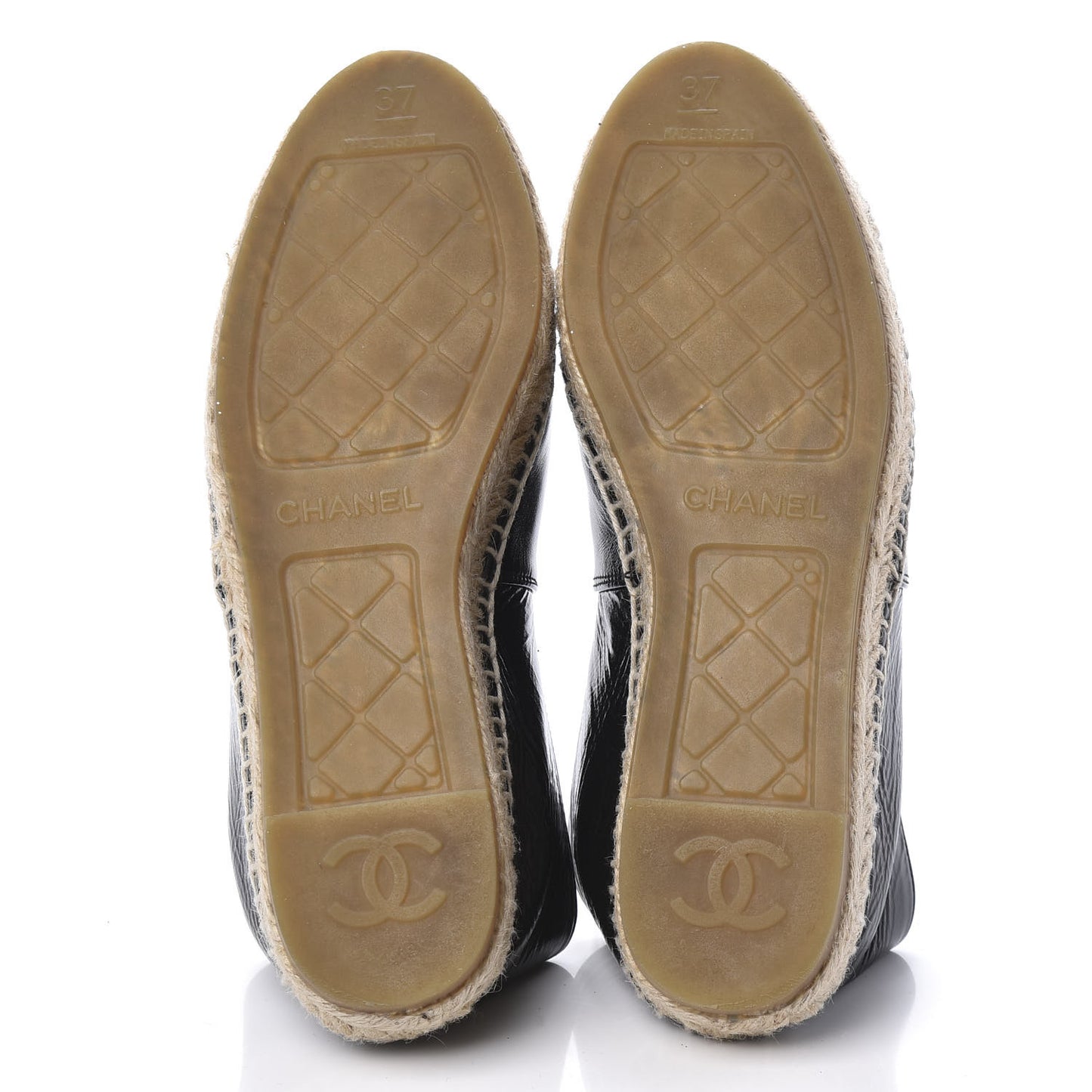 Lambskin CC Espadrilles 37 Black SIlver