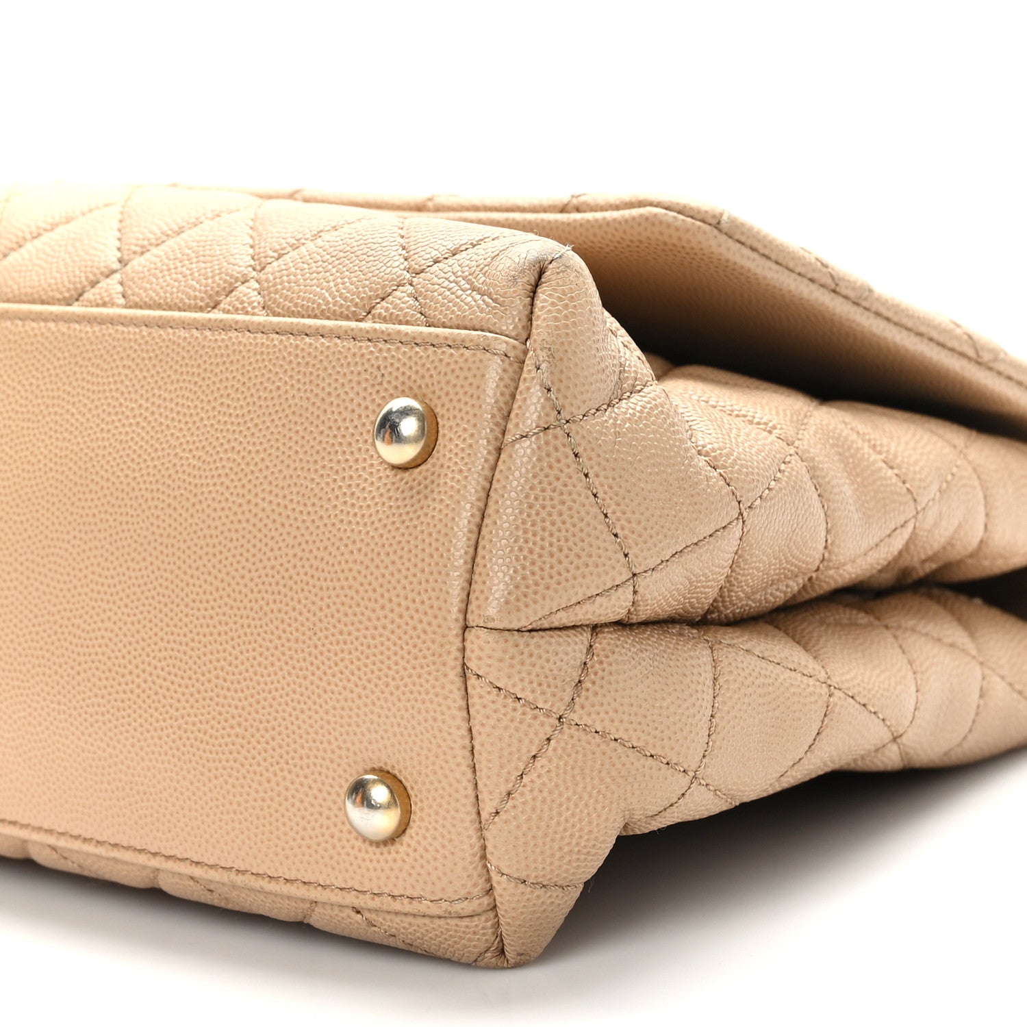 Chanel Caviar Lizard Embossed Quilted Small Coco Handle Flap Beige 9 of 11