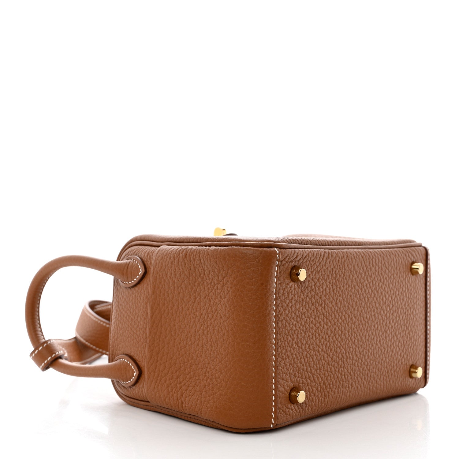 Hermes Taurillon Clemence Mini Lindy 20 Gold 4 of 11