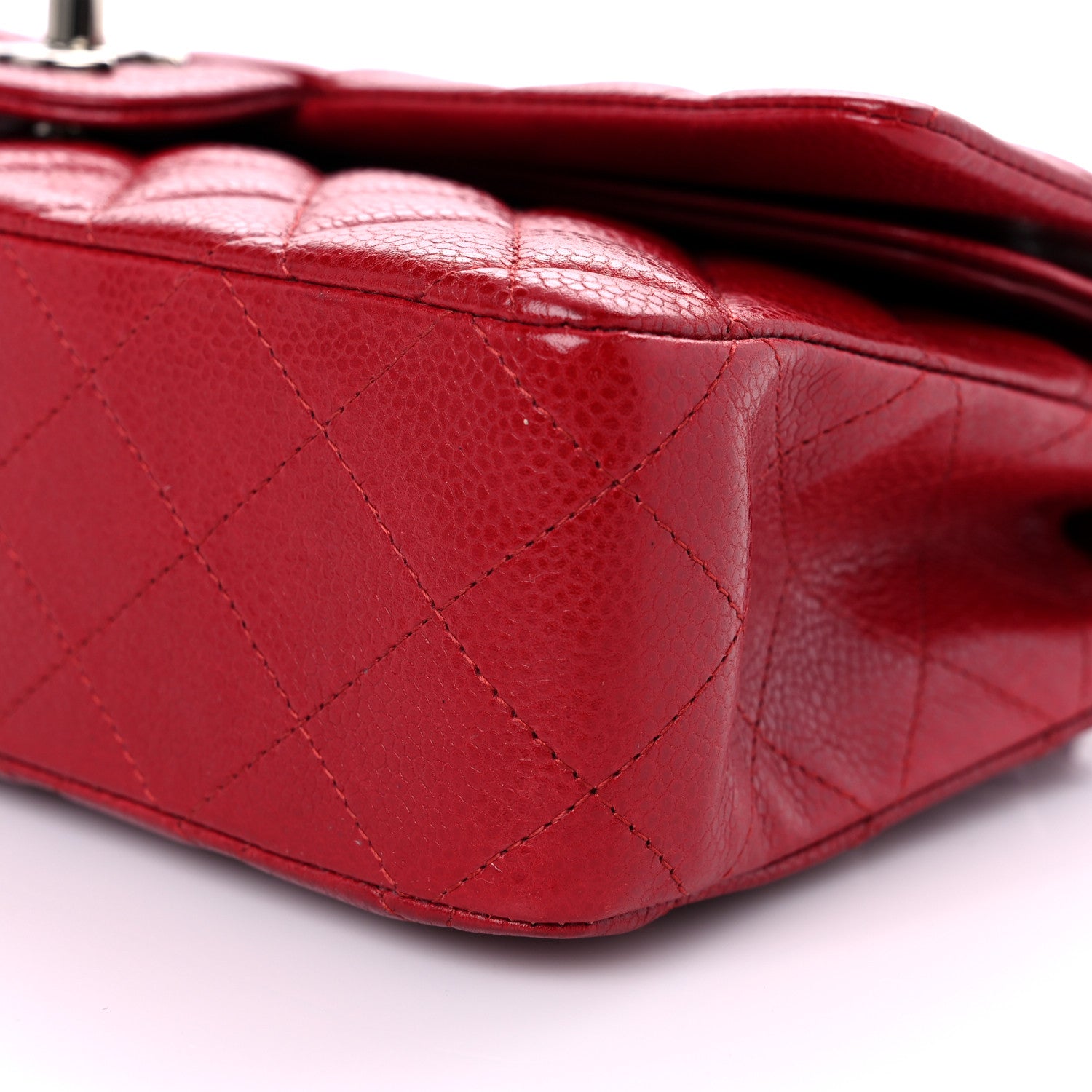 Chanel Caviar Quilted Medium Double Flap Red 8 of 9