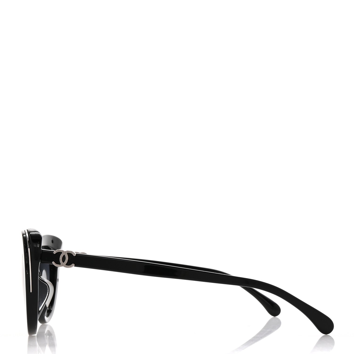 Chanel Acetate Polarized Cat Eye CC Sunglasses 5432 Black 3 of 8