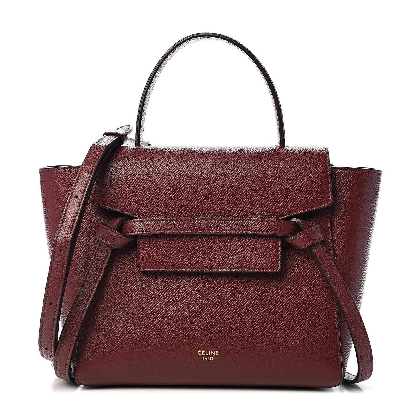 Grained Calfskin Nano Belt Bag Light Burgundy