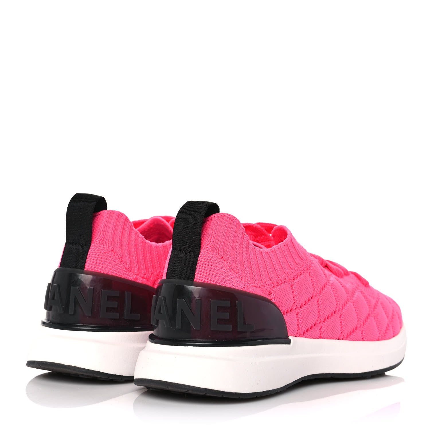 Chanel Mixed Fibers Quilted Womens CC Sneakers 35.5 Bright Pink 4 of 8