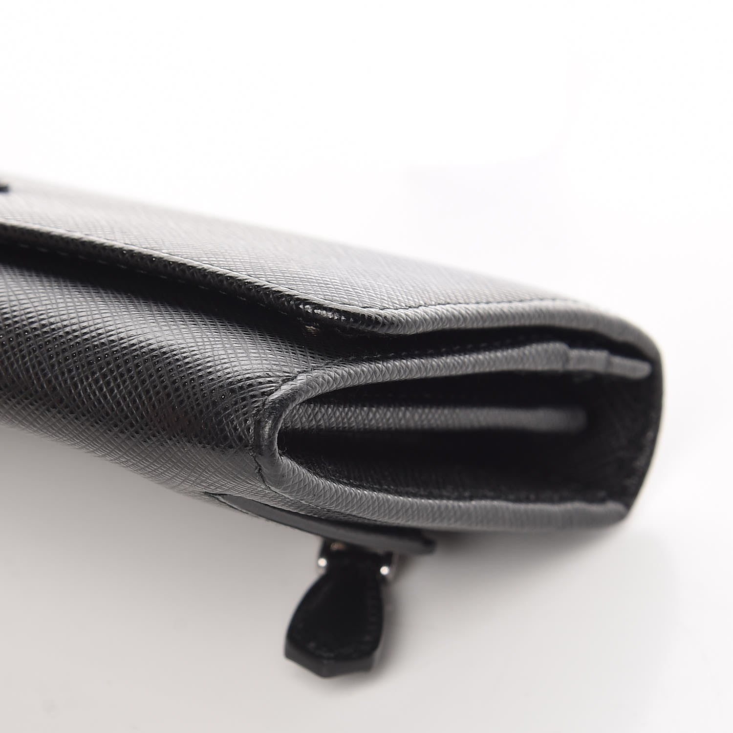 Prada Saffiano Continental Flap Wallet Black 10 of 10