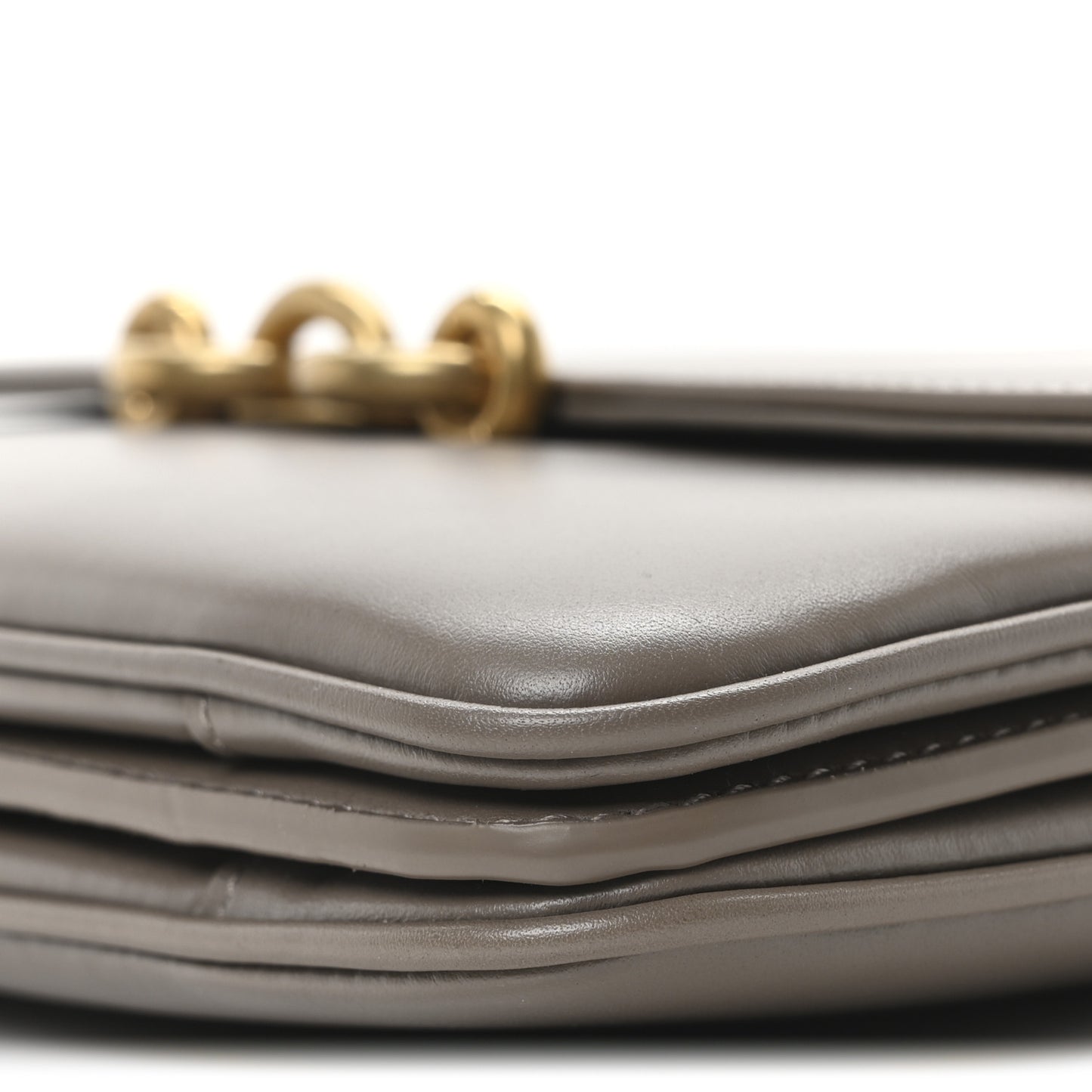 Smooth Calfskin Le Maillon Satchel Greyish Brown