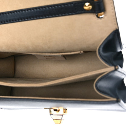 Fendi Vitello Liberty Metal Monster Eyes Small Kan I Shoulder Bag Black Gold 5 of 10