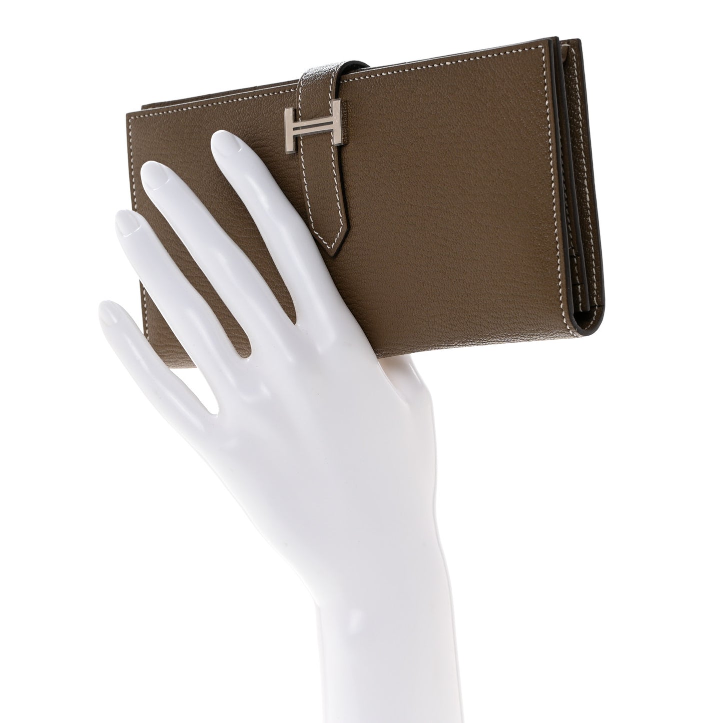 Chevre Mysore Bearn Gusset Wallet Etoupe