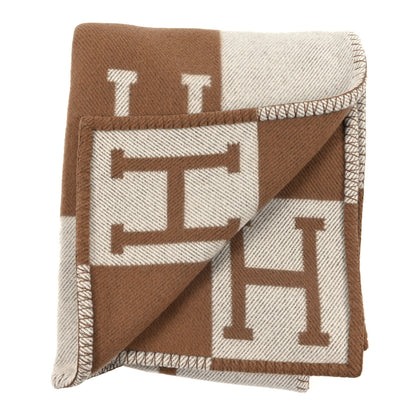 Hermes Wool Cashmere Avalon Blanket Ecru Camel 2 of 3