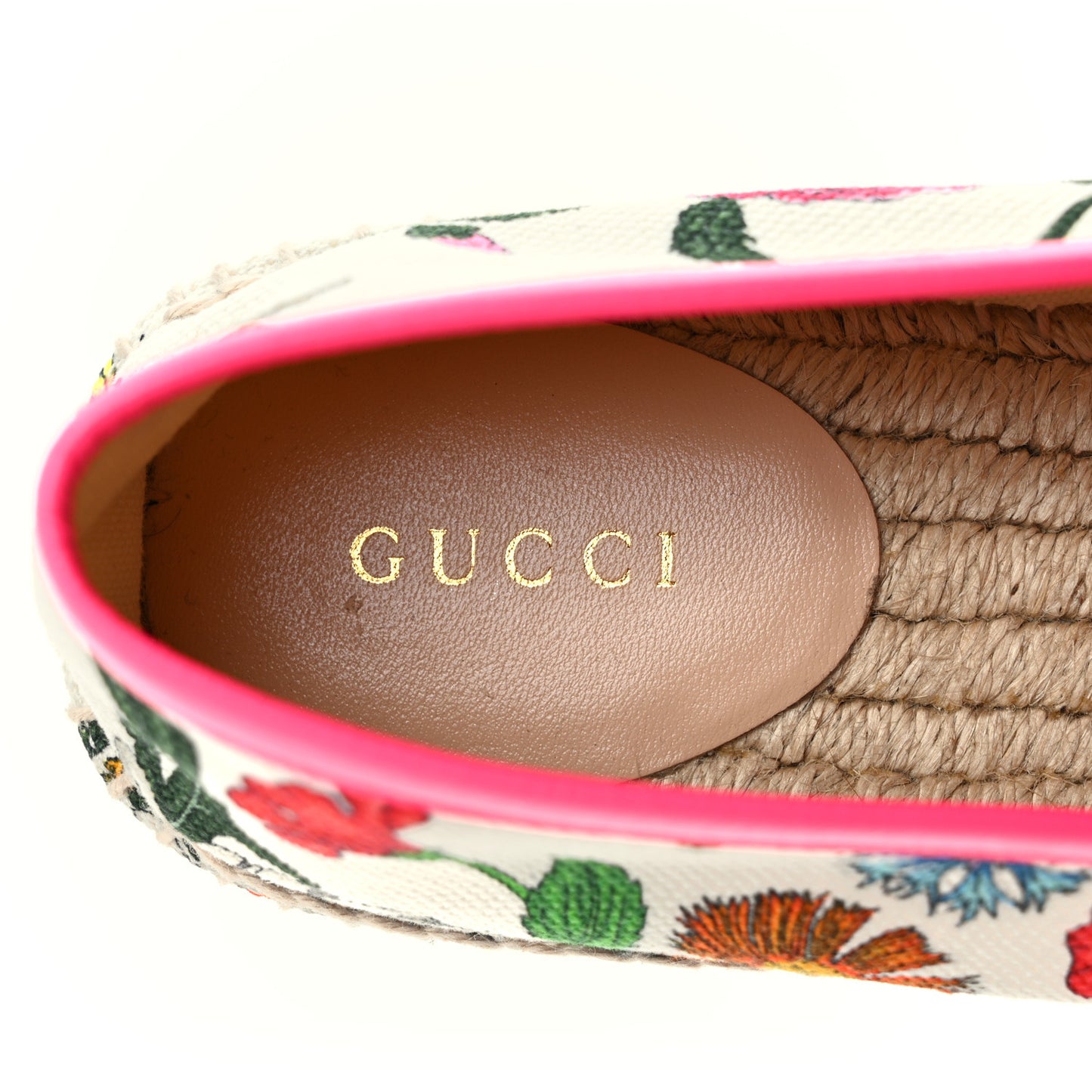 Canvas Flora Print Espadrilles 39 White Multicolor Fuxia