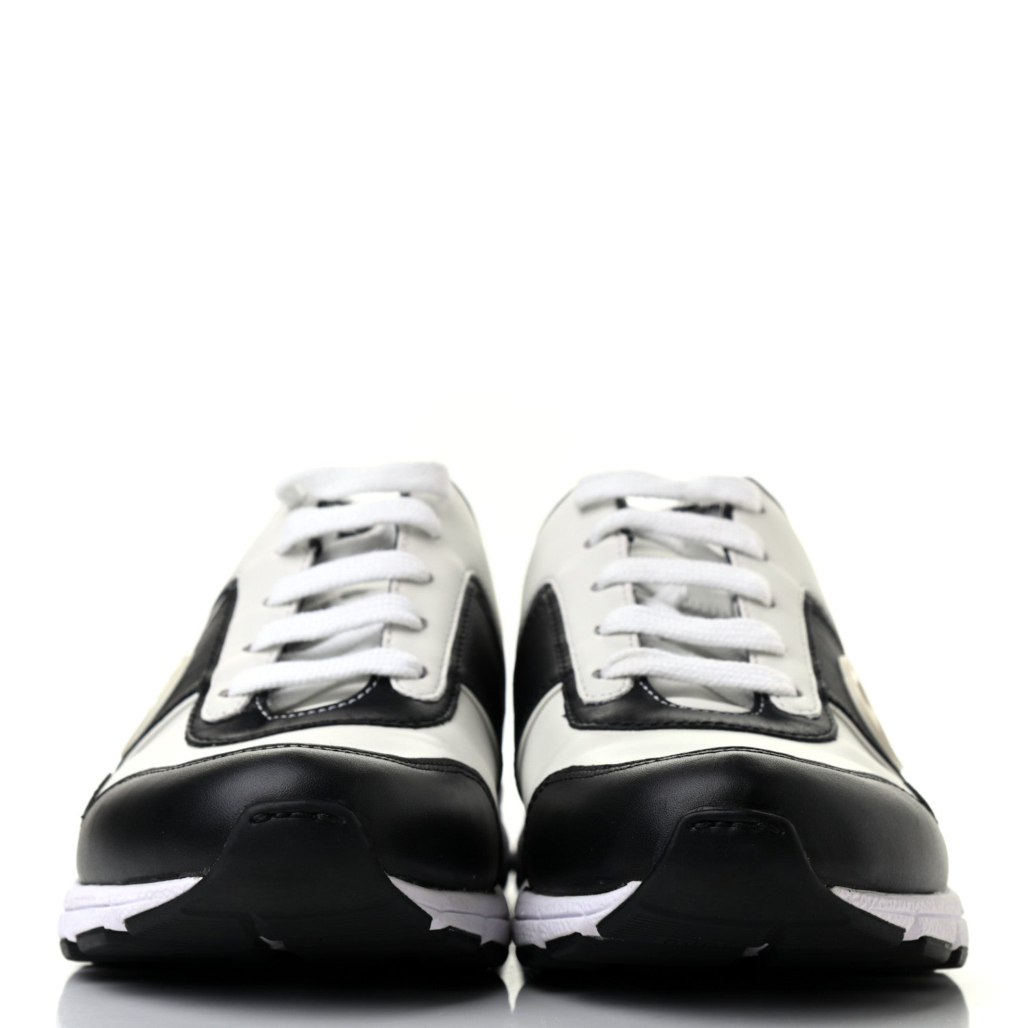 Gucci Calfskin Womens Interlocking G Sneakers 36.5 Black White 2 of 7