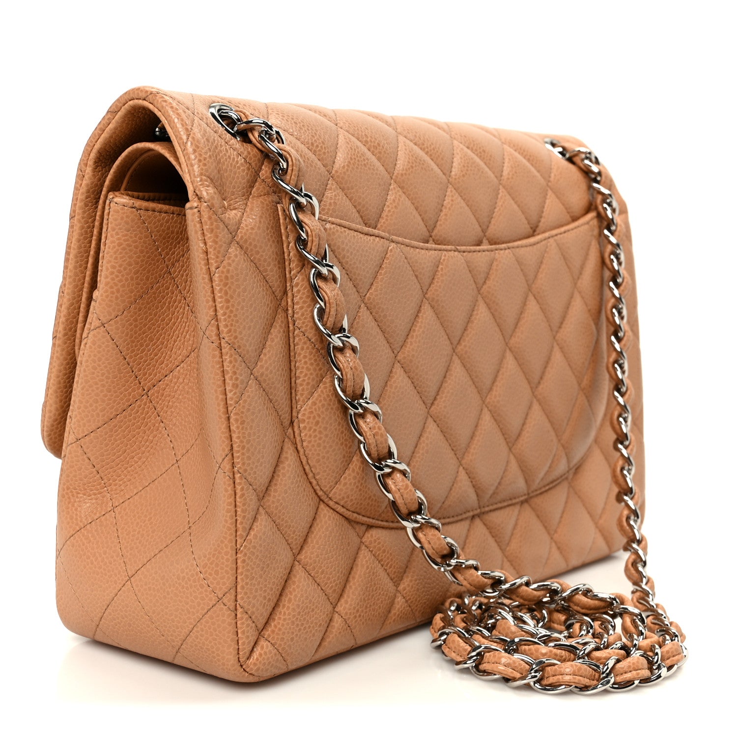 Chanel Caviar Quilted Jumbo Double Flap Dark Beige 3 of 12