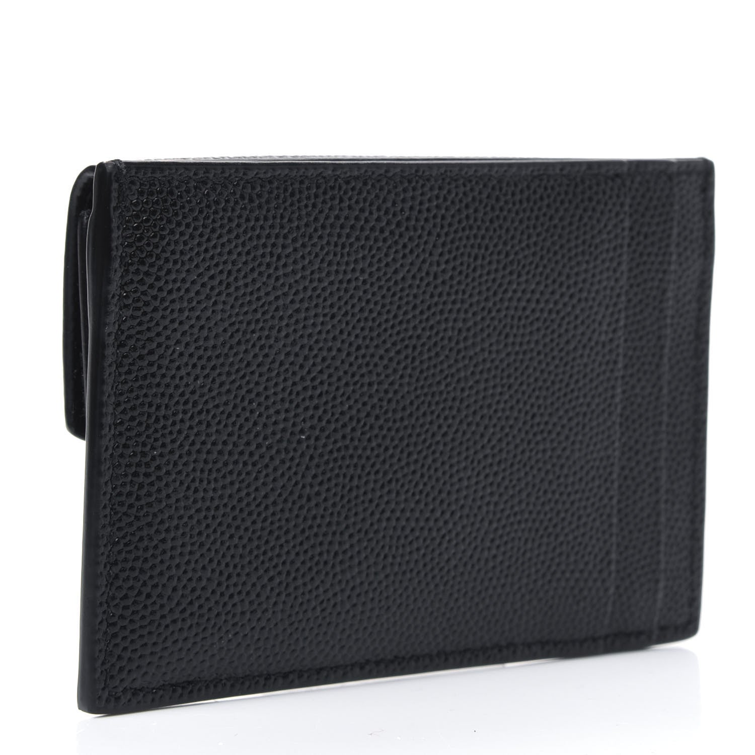 Saint Laurent Grain De Poudre Uptown Monogram Card Case Black 2 of 4