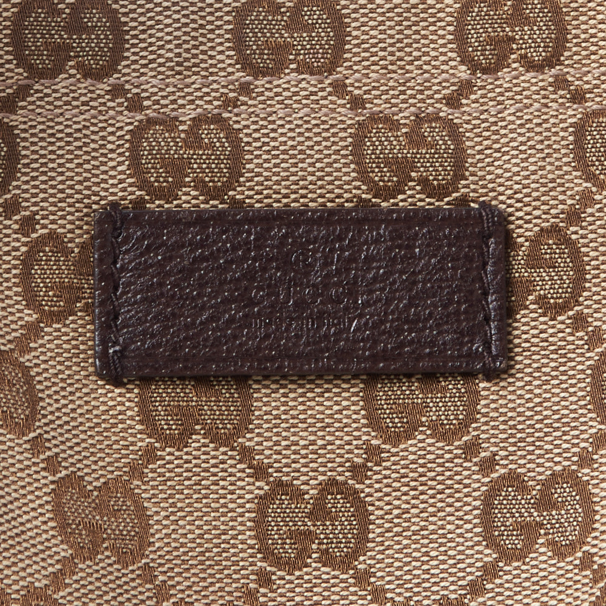 GG Monogram Medium Web Handle Vertical Tote Dark Brown