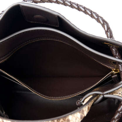 Bottega Veneta Snakeskin Intrecciato Small Andiamo Shoulder Bag Roccia Fondant 6 of 11