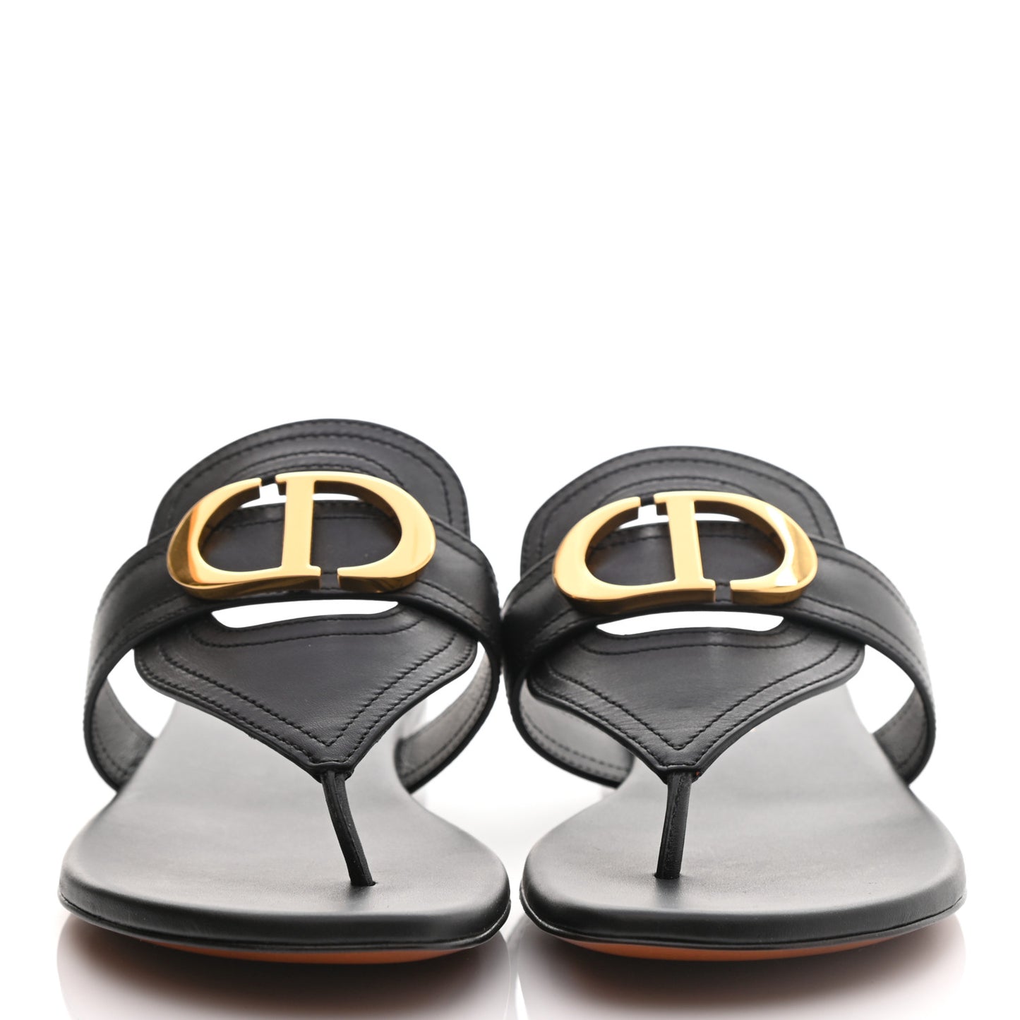 Calfskin 30 Montaigne Thong Sandals 36.5 Black