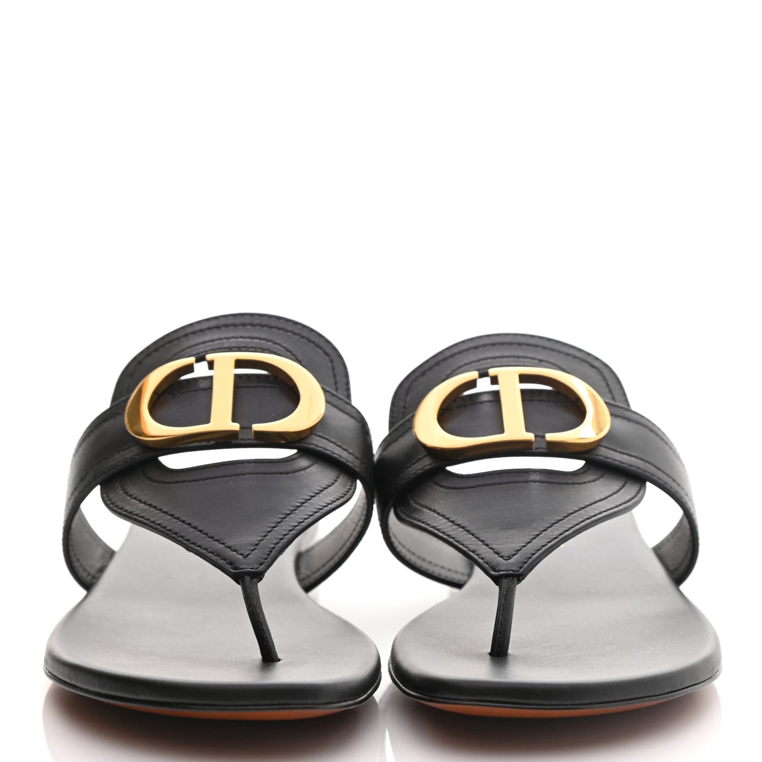 Christian Dior Calfskin 30 Montaigne Thong Sandals 36.5 Black 2 of 8