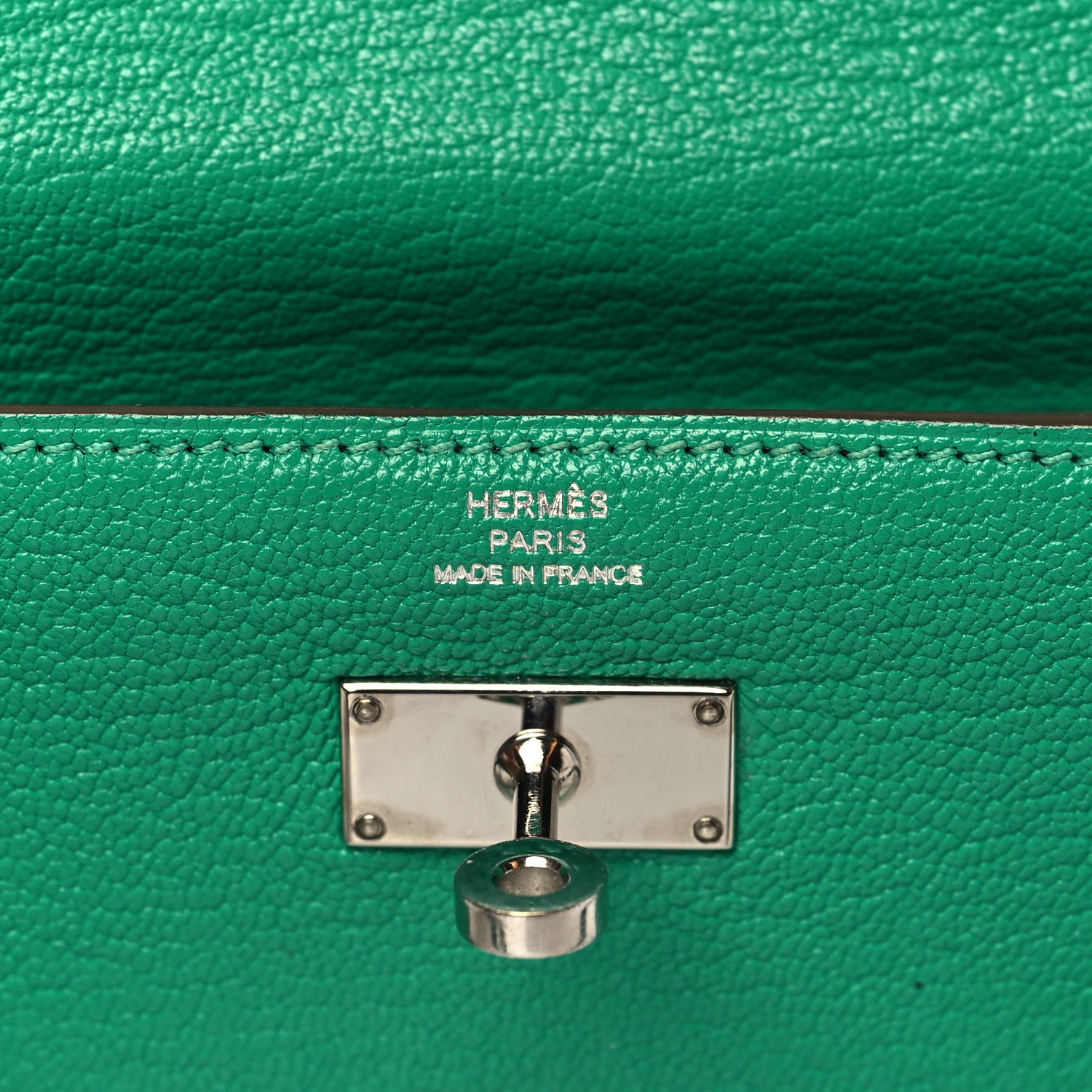 Hermes Chevre Mysore Kelly Longue Wallet Menthe 6 of 12