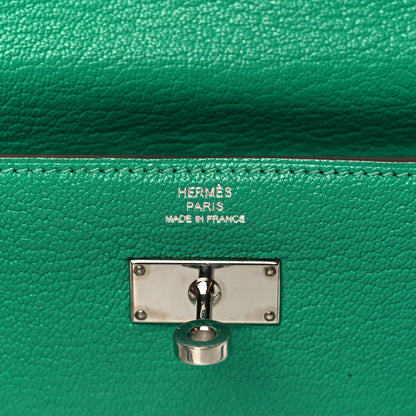 Hermes Chevre Mysore Kelly Longue Wallet Menthe 6 of 12