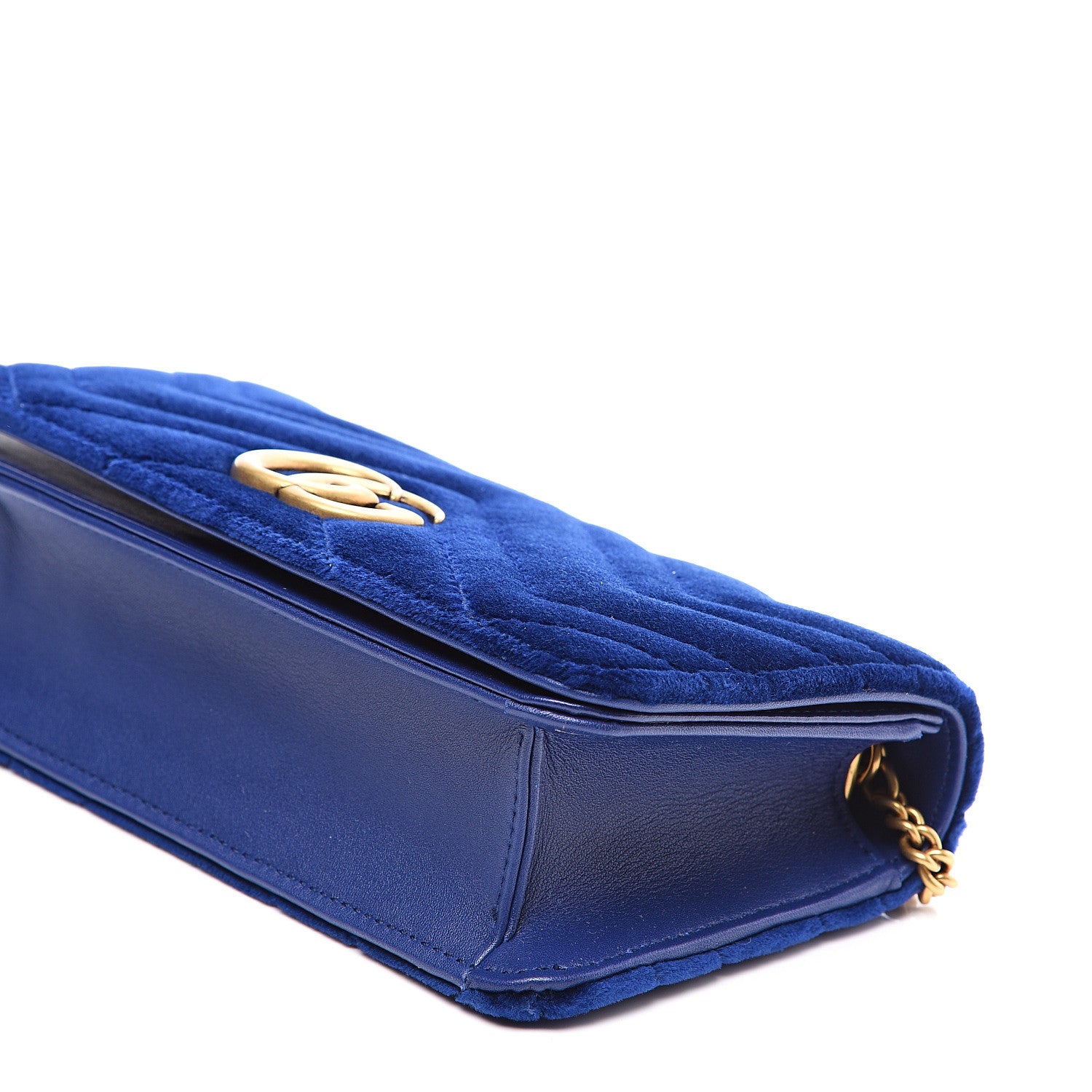 Gucci Velvet Matelasse GG Marmont Mini Bag Cobalt Blue 7 of 12