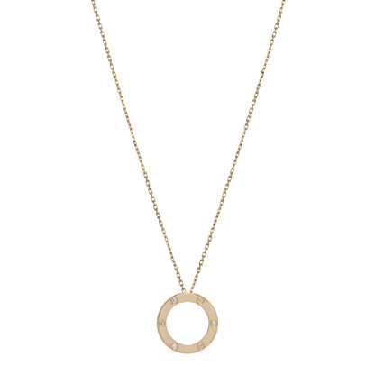 Cartier 18K Yellow Gold 3 Diamonds LOVE Pendant Necklace 1 of 5