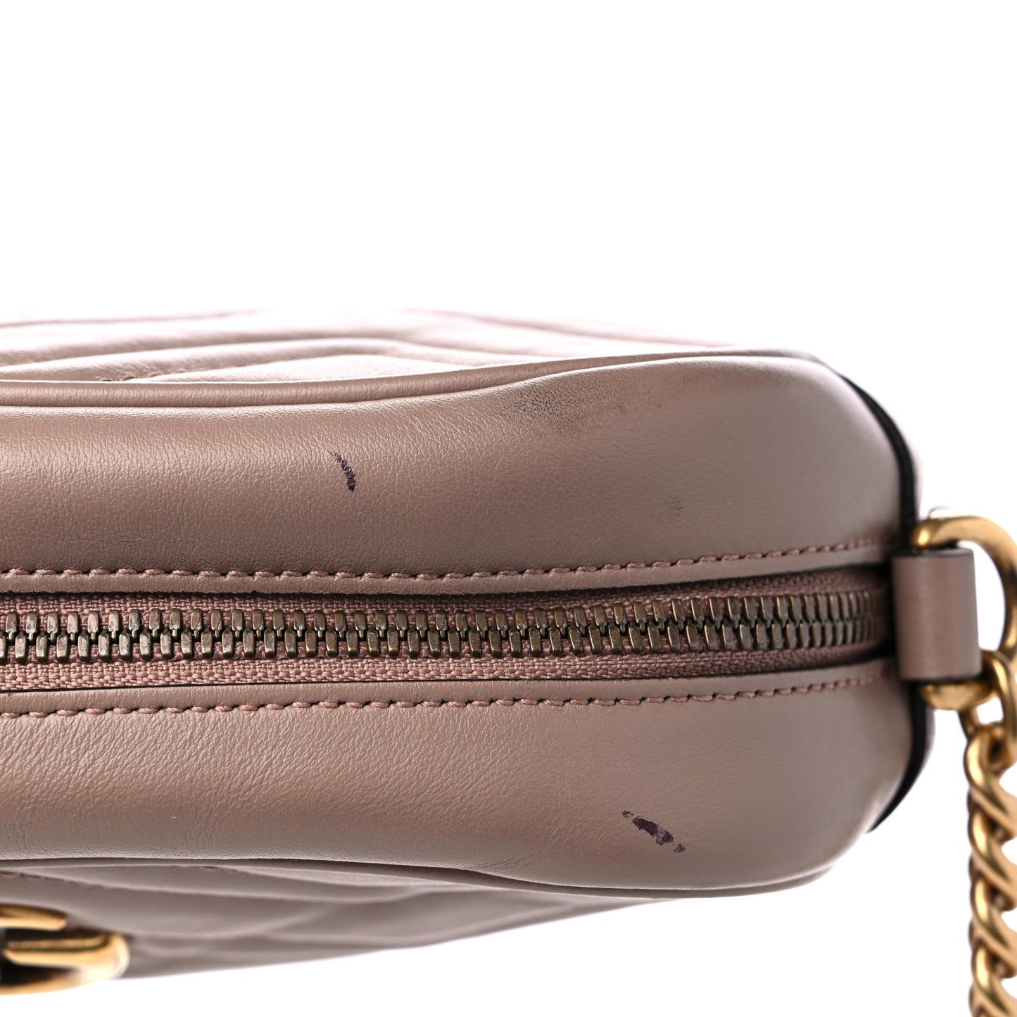 Calfskin Matelasse Small GG Marmont Chain Shoulder Bag Porcelain Rose