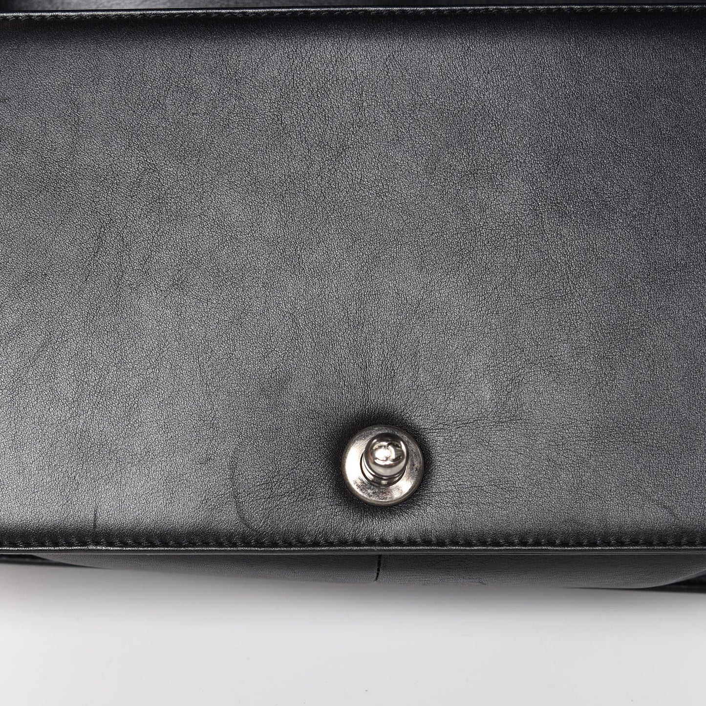Metallic Calfskin Quilted Medium Boy Flap Black