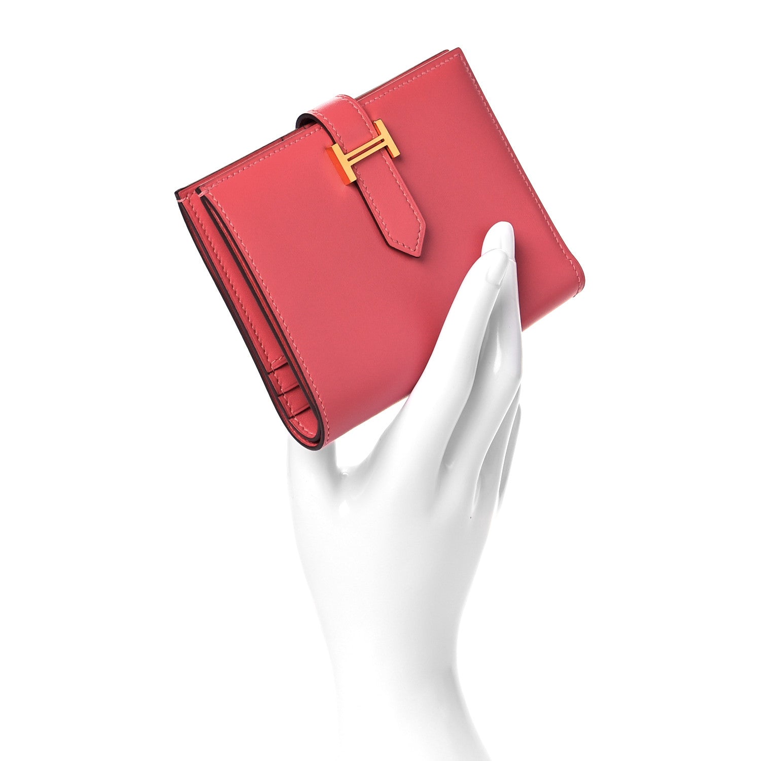 Hermes Swift Bearn Compact Wallet Rose Lipstick 2 of 10