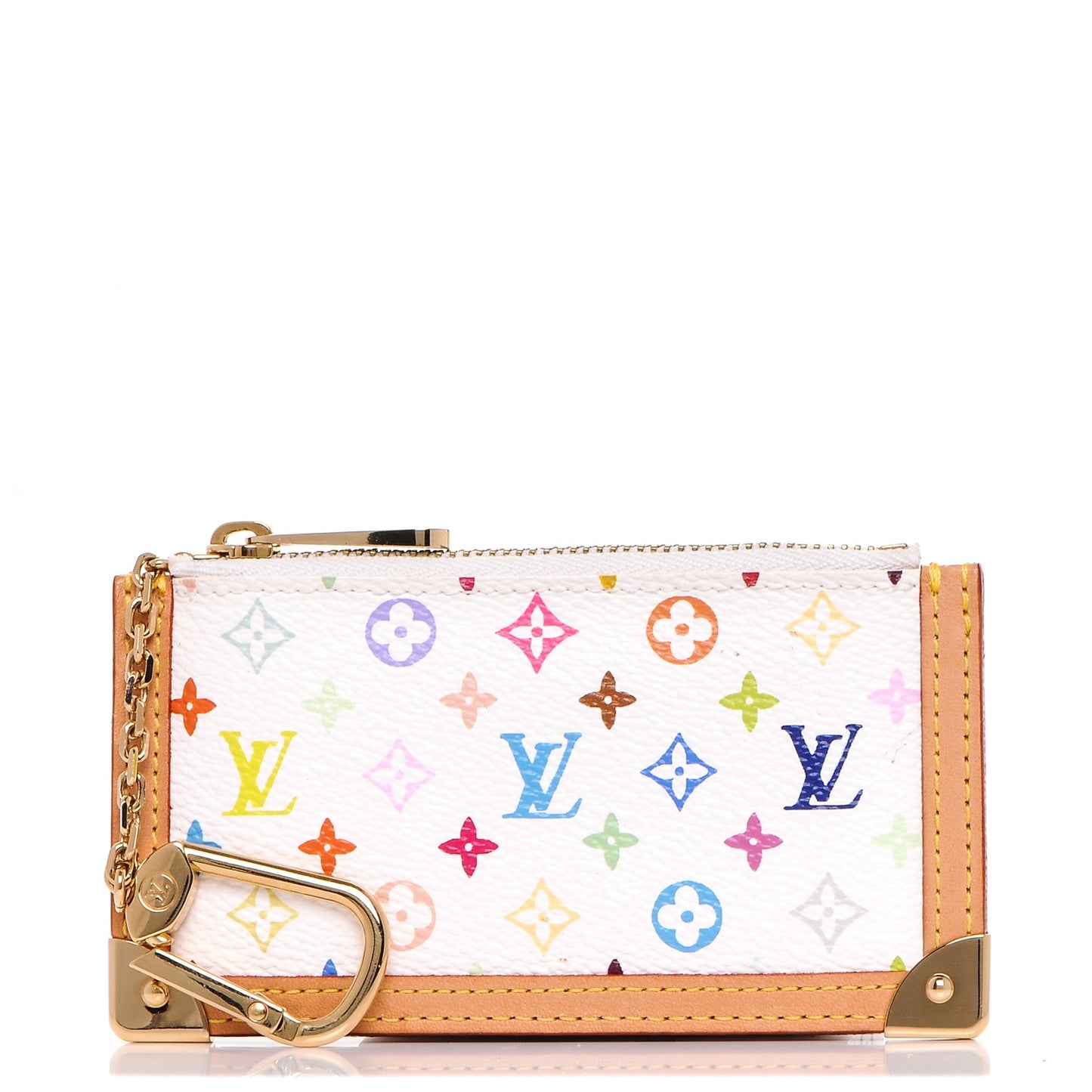 Monogram Multicolor Key Pouch White