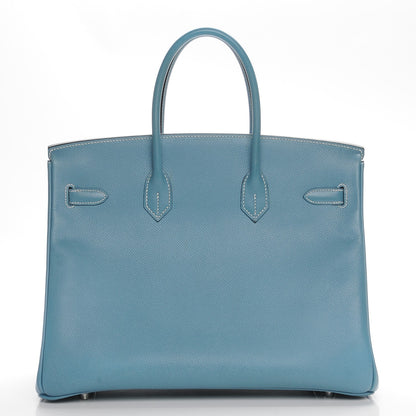 Hermes Epsom Birkin 35 Blue Jean 4 of 24