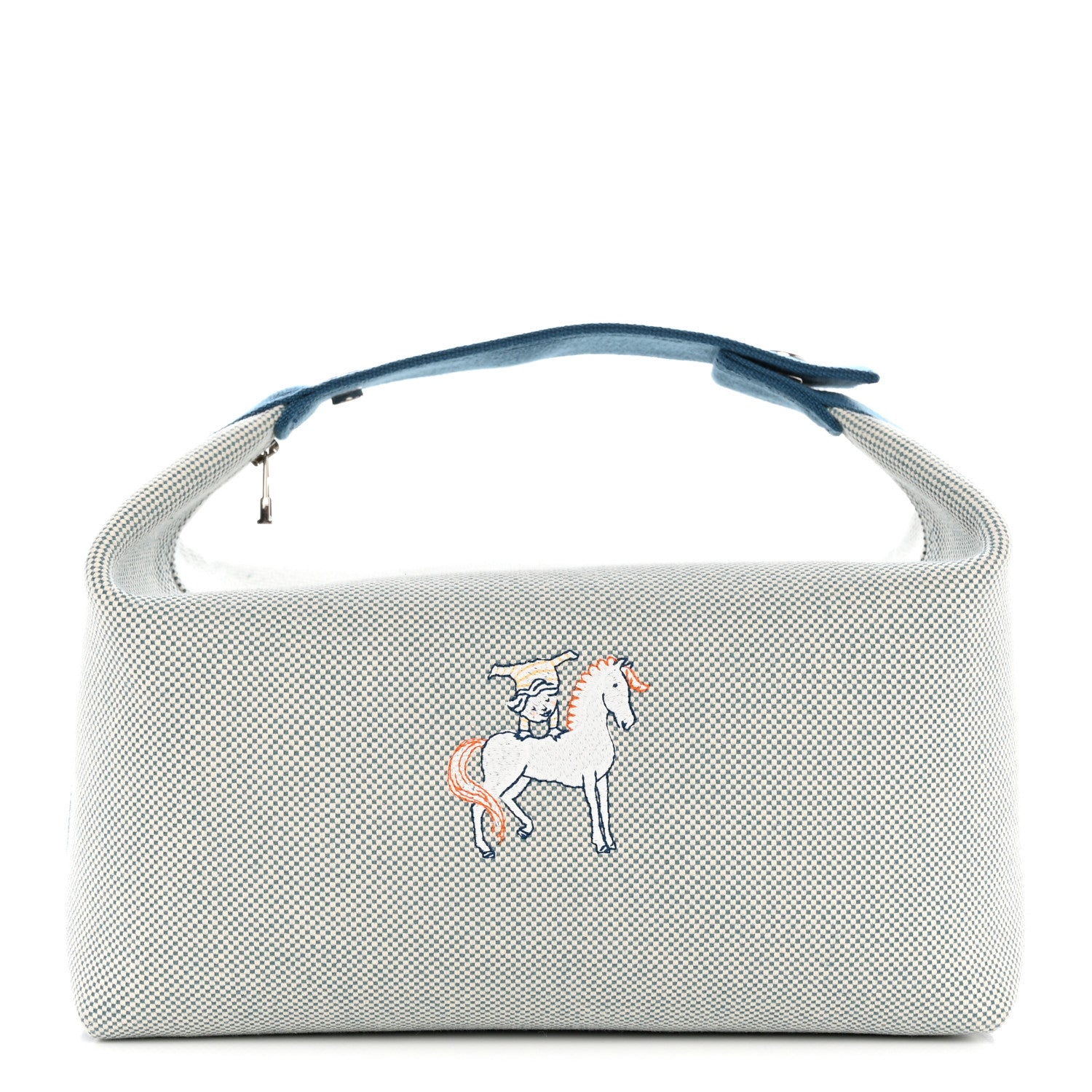 Hermes Canvas Large Bride-A-Brac Cabriole Case Bleu Nattier 1 of 7