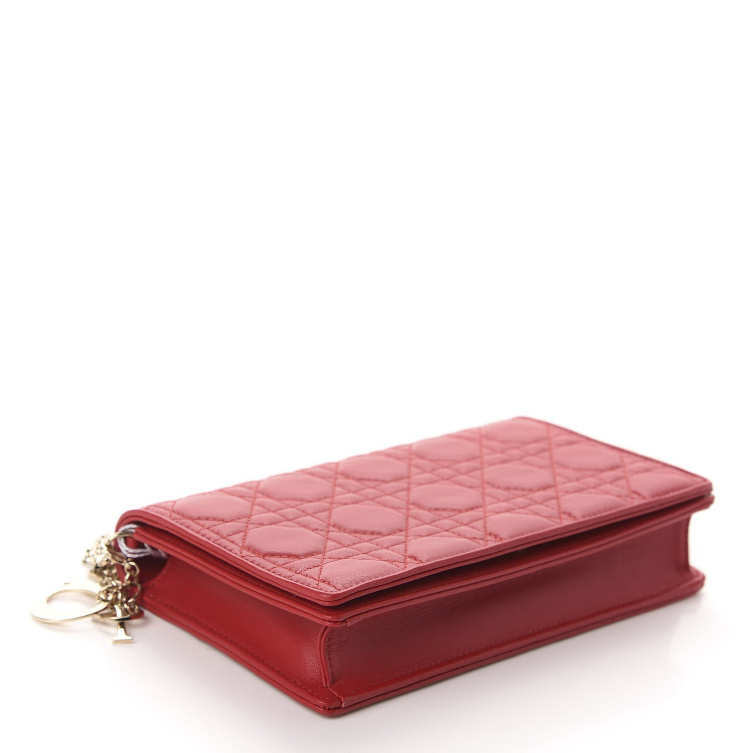 Christian Dior Lambskin Cannage Lady Dior Clutch Red 4 of 11