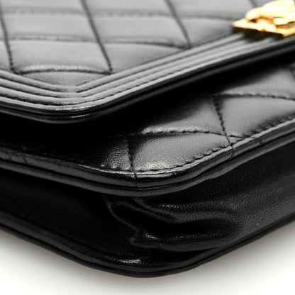 Chanel Lambskin Quilted Boy Wallet On Chain WOC Black 8 of 9