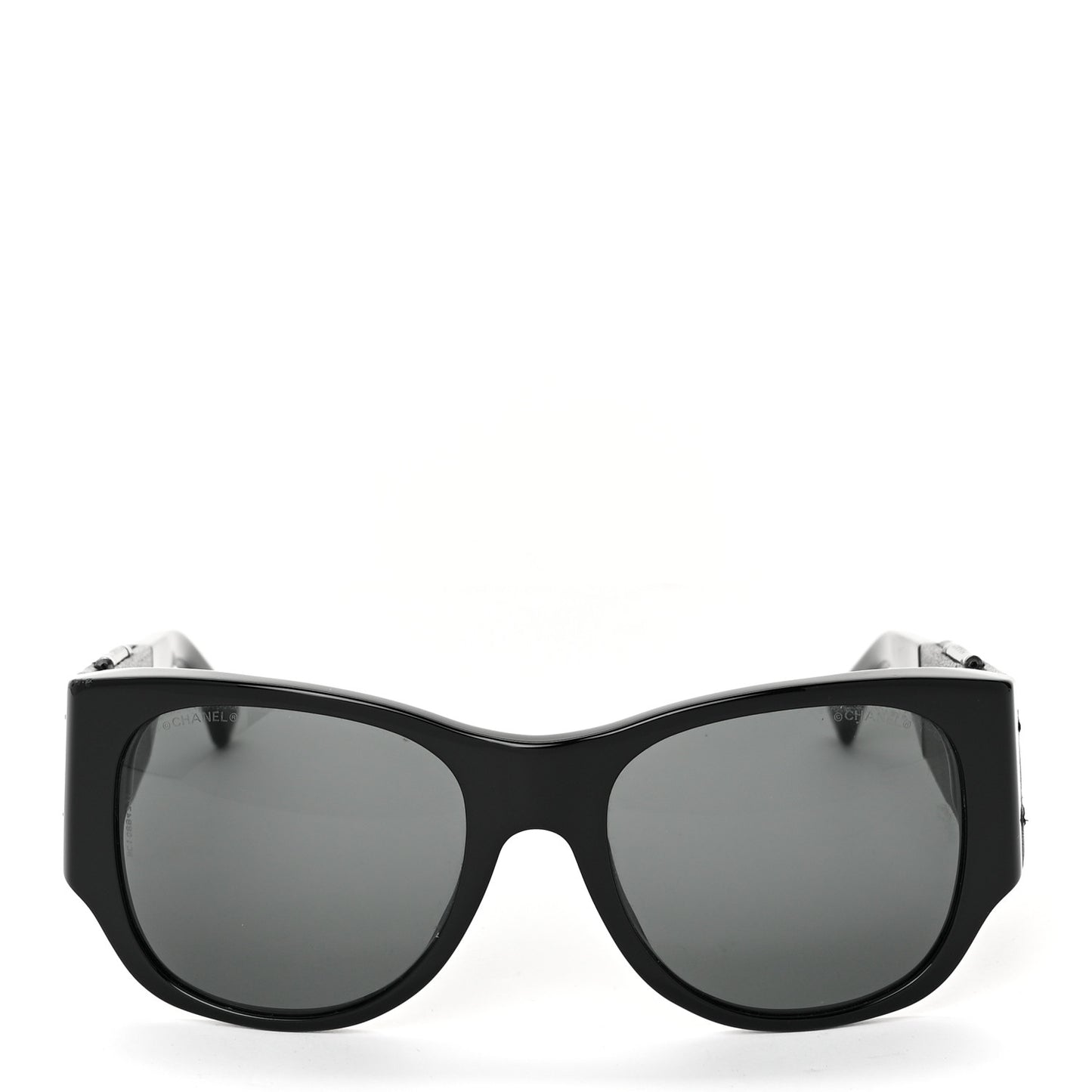 Lambskin Quilted CC Mirror Sunglasses 5202-Q Black
