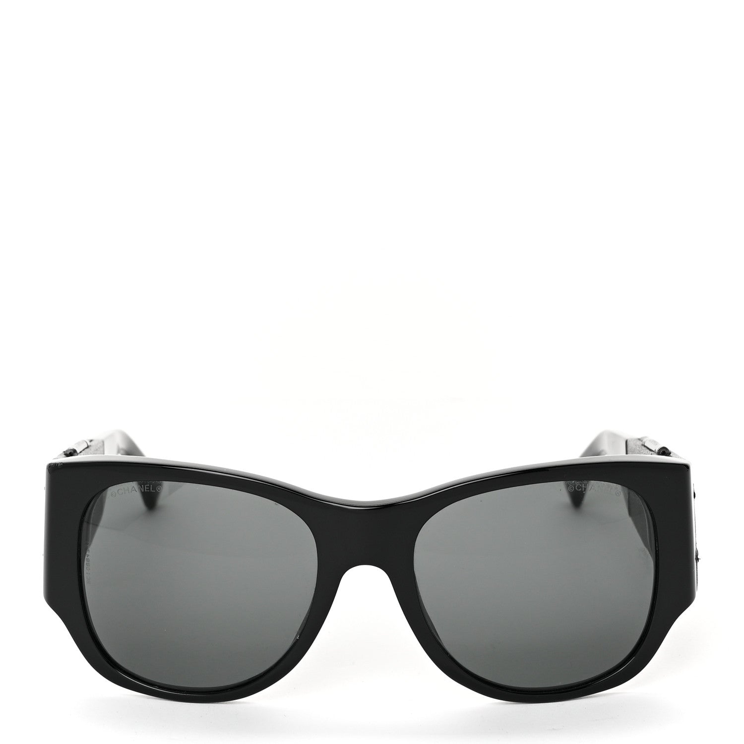 Chanel Lambskin Quilted CC Mirror Sunglasses 5202-Q Black 2 of 7