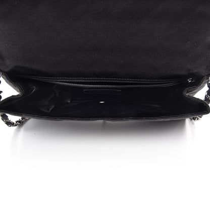 Chanel Satin Quilted Medium Leo Lion Flap Clutch Black 5 of 10