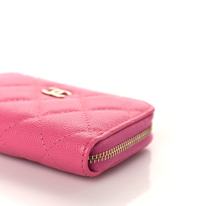 Chanel Caviar Quilted Zip Coin Purse Dark Pink 8 of 8