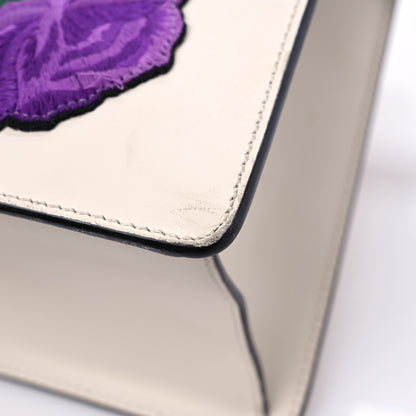 Gucci Calfskin Embroidered Medium Sylvie Top Handle Bag White 18 of 24